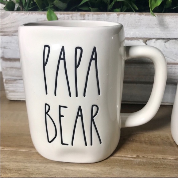 Rae Dunn PAPA BEAR MAMA BEAR Mug Set Large Letter - Picture 2 of 7